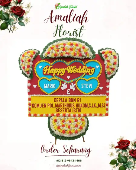 Papan Bunga Pernikahan Broto